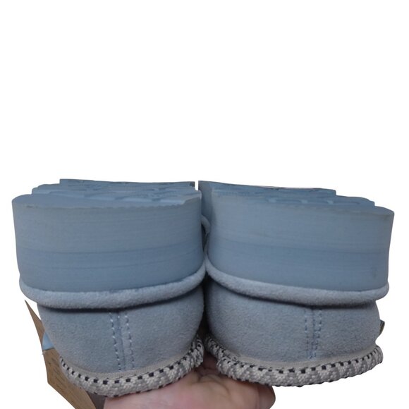 BearPaw Tabitha Tourmaline Blue Suede Wool Platform Clog Slippers NWT Womens 10 - Picture 11 of 16
